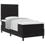 Lit Box Spring vidaXL avec Matelas Noir 100x200 cm Velours