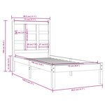 vidaXL Cadre de lit sans matelas blanc 75x190 cm bois massif