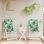 vidaXL Coussins de chaise à dossier haut lot de 2 modèle de feuille