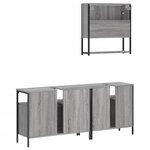 vidaXL Ensemble de meubles de salle de bain 3 Pièces Sonoma gris
