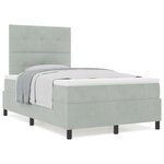 vidaXL Lit à sommier avec matelas Gris clair 120x200 cm Velours