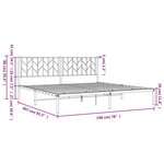 vidaXL Cadre de lit métal sans matelas avec tête de lit noir 193x203cm