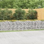 vidaXL Lit surélevé à gabions arqué 800x50x100 cm Fer galvanisé