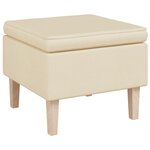 vidaXL Fauteuil avec pieds à bascule et tabouret Crème Tissu