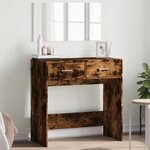 vidaXL Coiffeuse avec miroir chêne fumé 80x39x80 cm