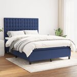 vidaXL Sommier à lattes de lit avec matelas Bleu 140x200 cm Tissu