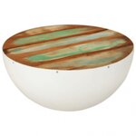 vidaXL Table basse Forme de bol Bois de récupération massif 60x60x30cm