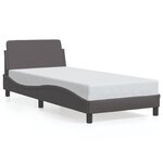 vidaXL Cadre de lit avec tête de lit Gris 90x200 cm Similicuir