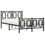 vidaXL Cadre de lit métal sans matelas avec pied de lit noir 120x190cm