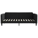 vidaXL Lit de jour avec matelas noir 90x200 cm tissu