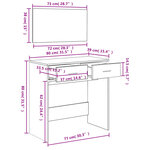 vidaXL Coiffeuse avec miroir noir 80x39x80 cm