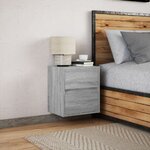 vidaXL Meuble TV mural avec lumières LED sonoma gris 41x31x45 cm