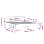 vidaXL Cadre de lit sans matelas chêne marron 180x200 cm