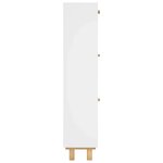 vidaXL Armoire à chaussures Blanc 52x25x115 cm Bois d'ingénierie/rotin