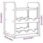 vidaXL Casier à vin avec panneau supérieur 33x25x37 cm bois pin massif