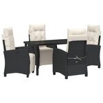 vidaXL Ensemble de salle à manger de jardin 5 pièces Rattan poly noir