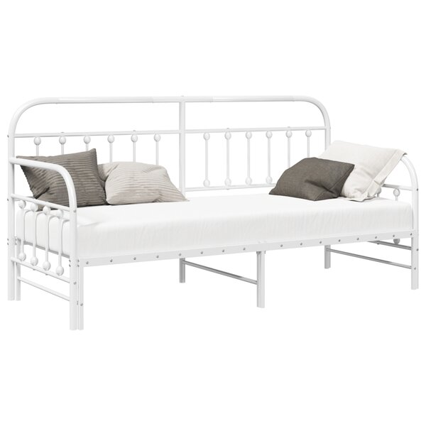 Cadre de lit daybed vidaXL avec lit gigogne Blanc 75x190 cm Acier