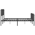 vidaXL Cadre de lit métal avec tête de lit/pied de lit noir 183x213 cm