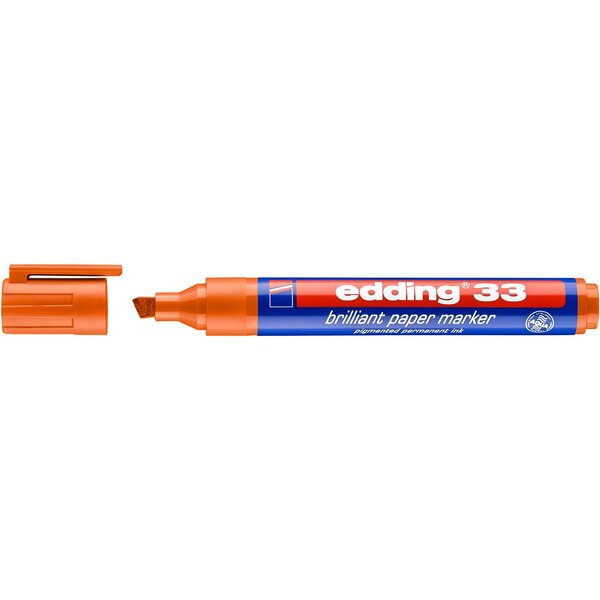Marqueur papier encre brillante 33 Orange 1-5 mm x 10 EDDING