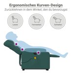 vidaXL Fauteuil inclinable de massage électrique Vert foncé Tissu
