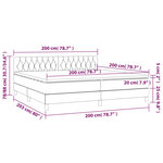 vidaXL Sommier à lattes de lit matelas LED Gris clair 200x200 cm Tissu