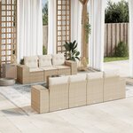 vidaXL Salon de jardin avec coussins 8 Pièces beige résine tressée