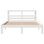 vidaXL Cadre de lit et tête de lit sans matelas blanc 135x190 cm