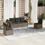 vidaXL Salon de jardin 5 Pièces avec coussins gris résine tressée