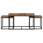 vidaXL Tables basses gigognes 3 Pièces bois massif de teck