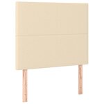 vidaXL Sommier à lattes de lit et matelas et LED Crème 90x200 cm Tissu