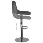 vidaXL Tabourets de bar lot de 2 gris foncé tissu