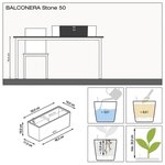 LECHUZA Jardinière BALCONERA Stone 50 ALL-IN-ONE Blanc quartz