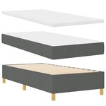 Lit à ressorts vidaXL avec matelas Gris foncé 100x200 cm en tissu