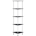 vidaXL Étagère 5 niveaux Noir 30x30x130 cm Verre trempé