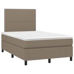 vidaXL Sommier à lattes de lit avec matelas taupe 120x190 cm tissu