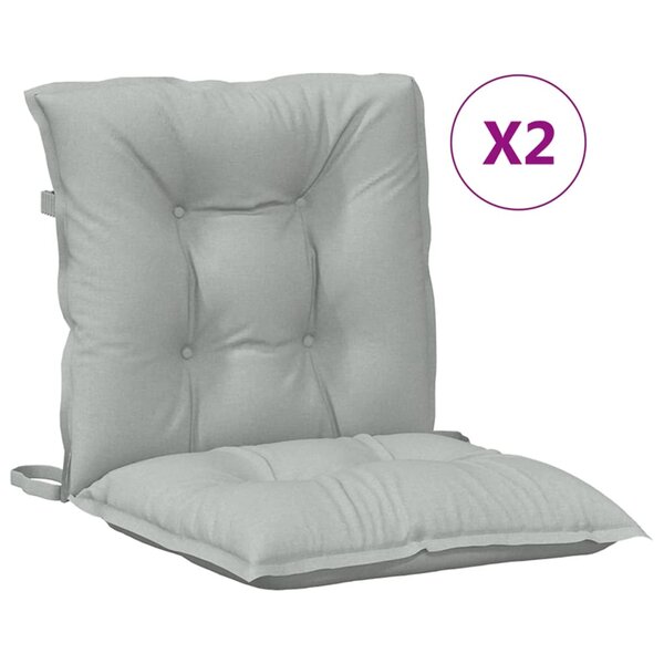 vidaXL Coussins de chaise à dossier bas lot de 2 gris clair mélangé