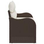 Canapé de jardin 2 places vidaXL avec coussins en polyrotin marron