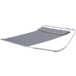 Bain de soleil transat de jardin bascule 2 personnes hamac 2 12 x 1 75 x 0 6 m gris