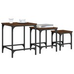 vidaXL Tables basses gigognes 3 Pièces chêne marron bois d'ingénierie