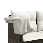 vidaXL Chaise longue avec auvent et coussins marron résine tressée