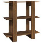 vidaXL Bibliothèque/Séparateur de pièce Chêne Marron 80x30x87 cm