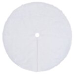 vidaXL Jupe de sapin de Noël Blanc 90 cm Fausse fourrure