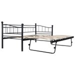 vidaXL Cadre de lit Noir Acier 180x200/90x200 cm