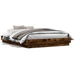 vidaXL Cadre de lit sans matelas chêne fumé 160x200 cm