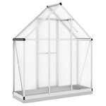 vidaXL Serre avec cadre de base argenté 169x58x202 cm aluminium