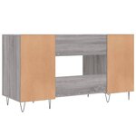 Bureau table poste de travail meuble d'ordinateur informatique étude sonoma 140 x 50 x 75 cm bois d'ingénierie gris 02_0023952