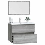vidaXL Ensemble de meubles de salle de bain 2 Pièces Sonoma gris