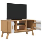 vidaXL Meuble TV OLDEN blanc et marron 114x43x57 cm bois de pin massif