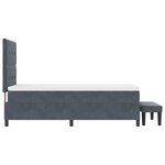 vidaXL Lit à ressorts avec matelas et banc gris foncé 90x200 cm en velours