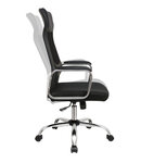 Fauteuil de bureau en toile chaise ergonomique siège pivotant réglable mécanisme basculant respirant avec appui-tête support lombaire pour bureau charge 140 kg noir 12_0001372